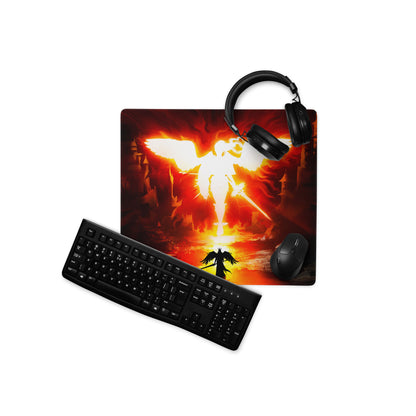 Gaming Mouse Pad Fire Orange Red On Black For Gaming Setup Cinematic Digital Art