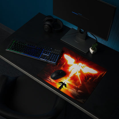 Gaming Mouse Pad Fire Orange Red On Black For Gaming Setup Cinematic Digital Art