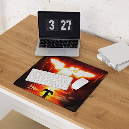 Gaming Mouse Pad Fire Orange Red On Black For Gaming Setup Cinematic Digital Art