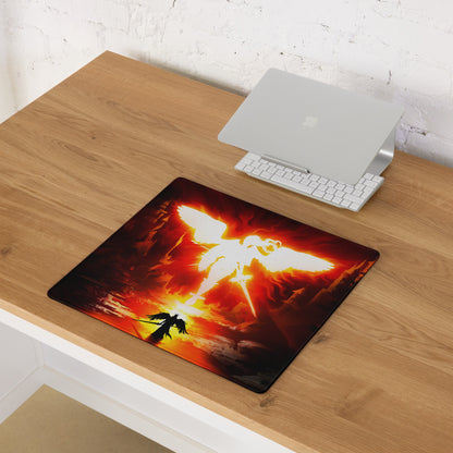 Gaming Mouse Pad Fire Orange Red On Black For Gaming Setup Cinematic Digital Art
