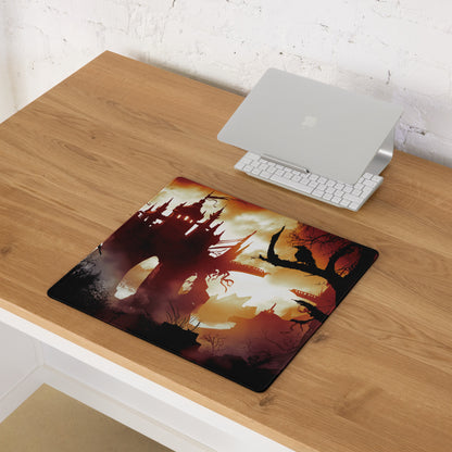 Gaming Mouse Pad Fiery Orange And Black Fantasy Landscape Art For Gaming Desk Setup Epic Gamer Decor
