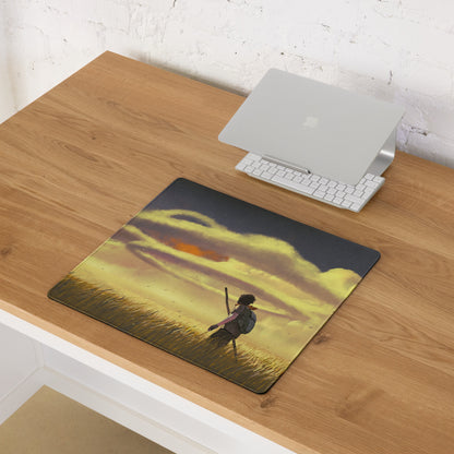 Large Gaming Mouse Pad With Edge Stitching Non Slip Base For Gaming Desk Sunset Orange Yellow Landscape Digital Art
