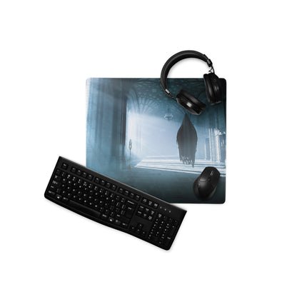 Gaming Mouse Pad Blue Teal For Gaming Desk Setup Cinematic Fantasy Style Moody Atmosphere Gamer Desk Decor Digital Print