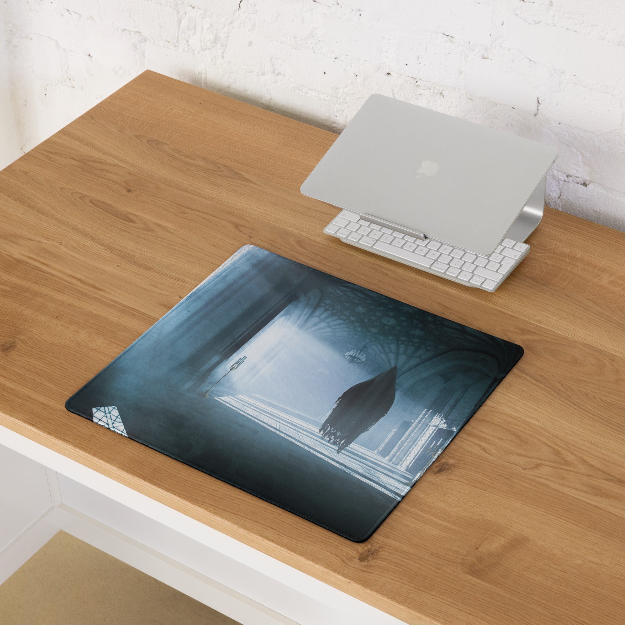 Gaming Mouse Pad Blue Teal For Gaming Desk Setup Cinematic Fantasy Style Moody Atmosphere Gamer Desk Decor Digital Print