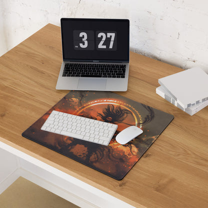 Gamer Mouse Pad Orange Black For Gaming Desk Setup Dark Fantasy Moba Art Digital Painting Style