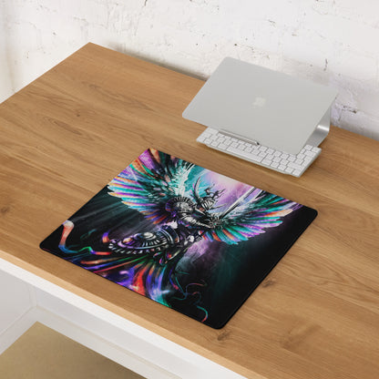 Multicolor Fantasy Warrior Gaming Mouse Pad For PC Desk Setup Large Size Non Slip Base Edge Stitching
