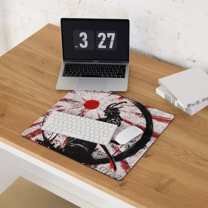 Gaming Mouse Pad Red Black For Desktop Setup Graffiti Style Large Non Slip Edge Stitching