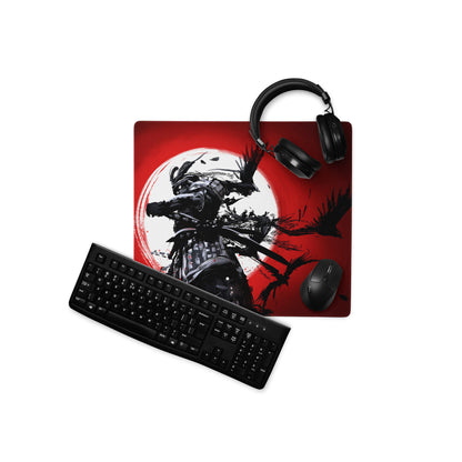 Red Black Abstract Battle Gaming Mouse Pad Large Size For Desktop Setup Non Slip Dynamic Brushstroke Art