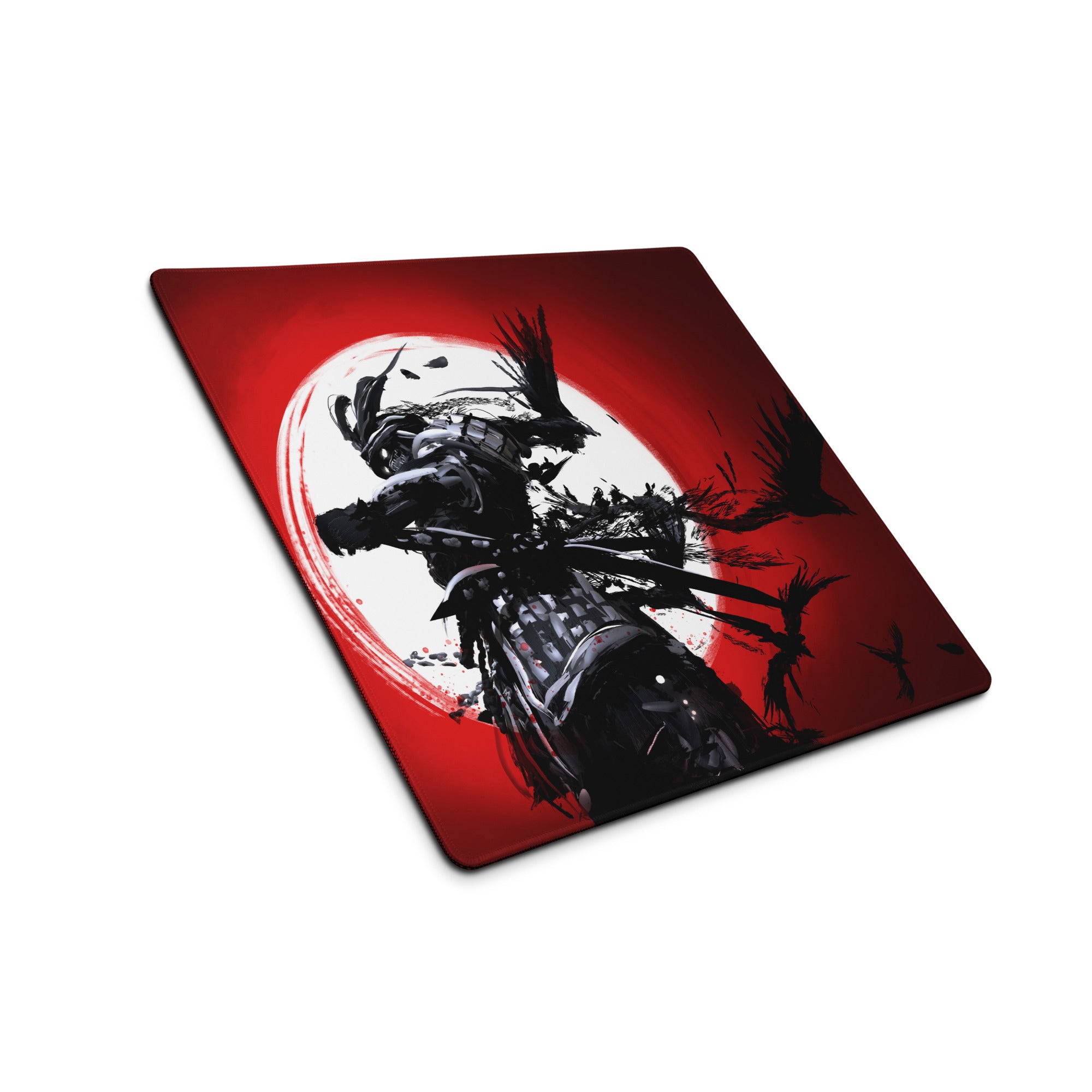 Red Black Abstract Battle Gaming Mouse Pad Large Size For Desktop Setup Non Slip Dynamic Brushstroke Art