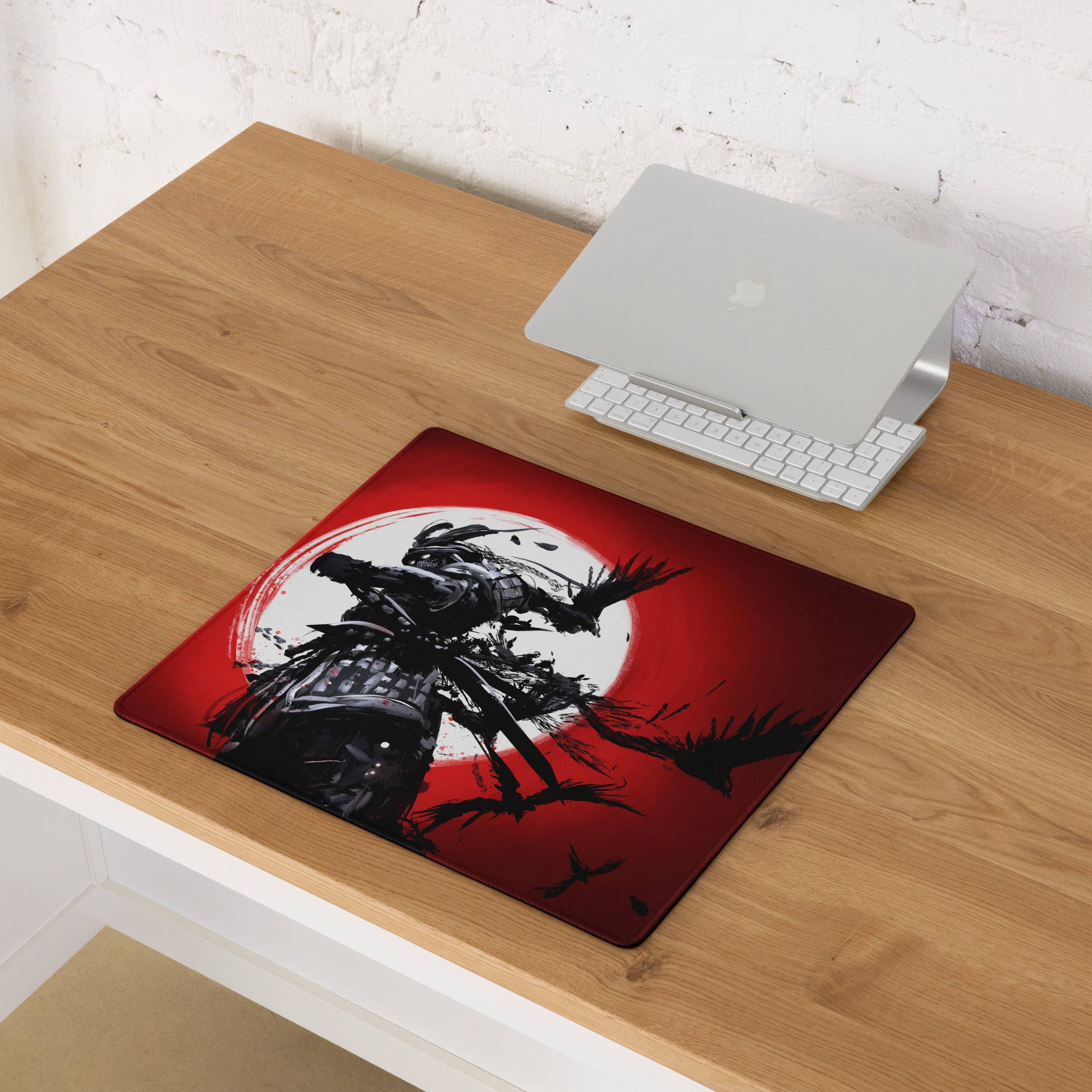 Red Black Abstract Battle Gaming Mouse Pad Large Size For Desktop Setup Non Slip Dynamic Brushstroke Art