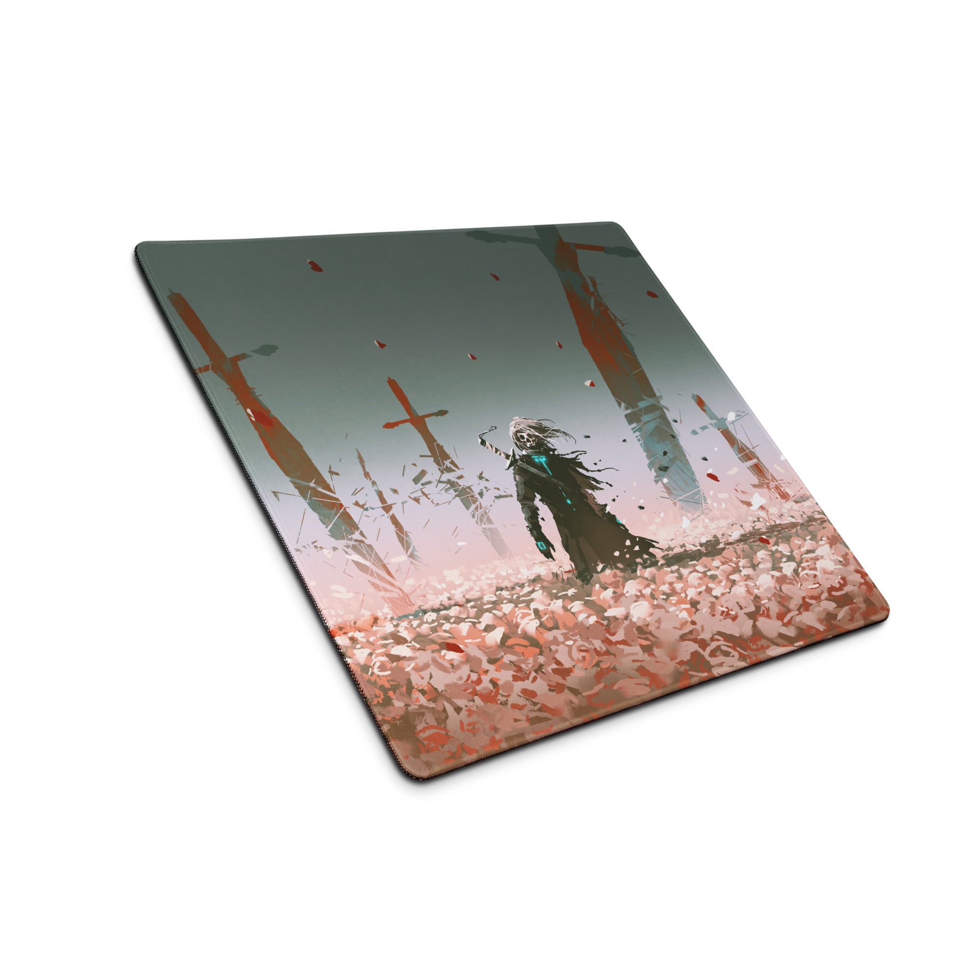 Gaming Mouse Pad Teal Pink Gradient For Desktop Setup Abstract Digital Art Futuristic Gamer Desk Mat