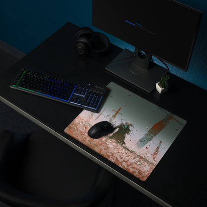 Gaming Mouse Pad Teal Pink Gradient For Desktop Setup Abstract Digital Art Futuristic Gamer Desk Mat