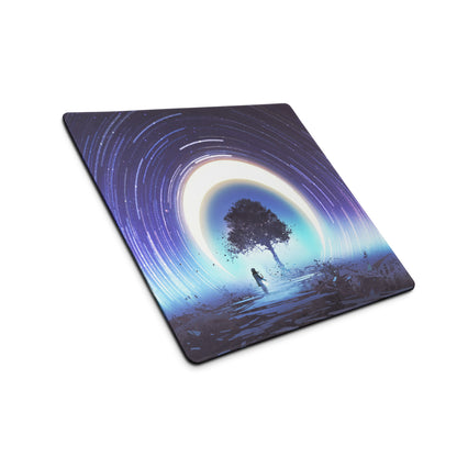 Gamer Mouse Pad Blue Purple Night Sky Cosmic Spiral For Gaming Setup Modern SciFi Art