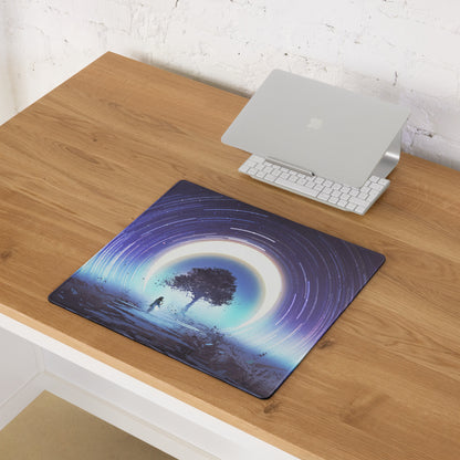 Gamer Mouse Pad Blue Purple Night Sky Cosmic Spiral For Gaming Setup Modern SciFi Art