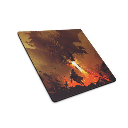 Gamer Mouse Pad Fiery Orange Black Large Size for Gaming Desk Setup Edge Stitching Non Slip