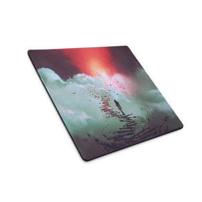Gaming Mouse Pad Teal Pink Purple Sunset Nebula Art For Gaming Desk Setup Modern Digital Art Cosmic Mood
