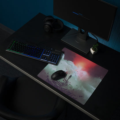 Gaming Mouse Pad Teal Pink Purple Sunset Nebula Art For Gaming Desk Setup Modern Digital Art Cosmic Mood