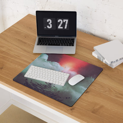 Gaming Mouse Pad Teal Pink Purple Sunset Nebula Art For Gaming Desk Setup Modern Digital Art Cosmic Mood