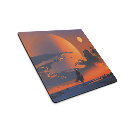 Orange Purple Blue Sunset Gamer Mouse Pad Large Non Slip Desk Mat For Gaming Setup Atmospheric Digital Art