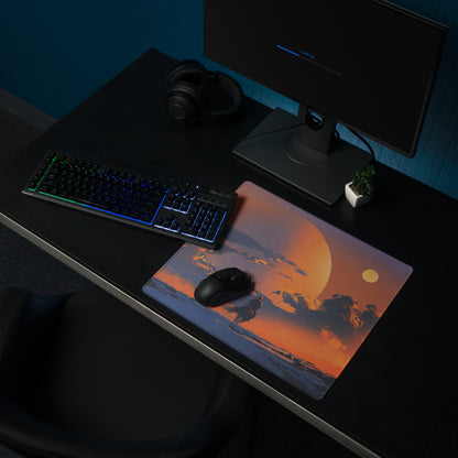 Orange Purple Blue Sunset Gamer Mouse Pad Large Non Slip Desk Mat For Gaming Setup Atmospheric Digital Art