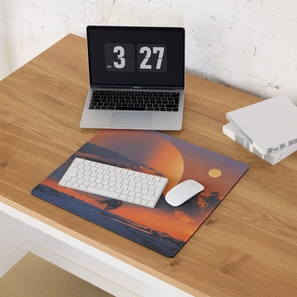 Orange Purple Blue Sunset Gamer Mouse Pad Large Non Slip Desk Mat For Gaming Setup Atmospheric Digital Art