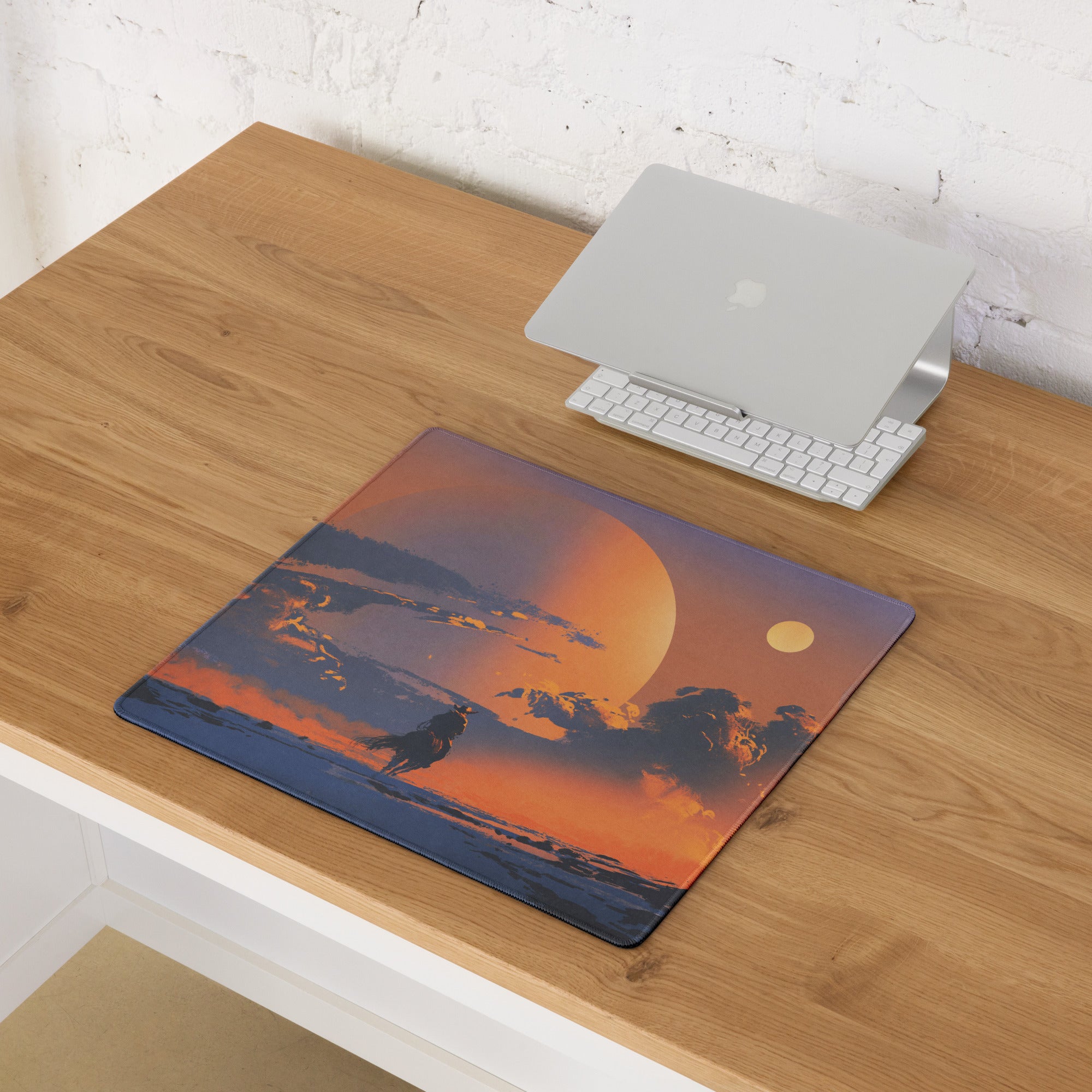 Orange Purple Blue Sunset Gamer Mouse Pad Large Non Slip Desk Mat For Gaming Setup Atmospheric Digital Art