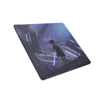 Blue Neon Cyberpunk Gaming Mouse Pad For Desktop Setup Large Non Slip Desk Mat With Futuristic Art