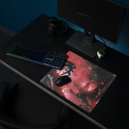 Gaming Mouse Pad Red And Black For Gaming Desk Modern Abstract Style Dynamic Esports Decor Digital Art