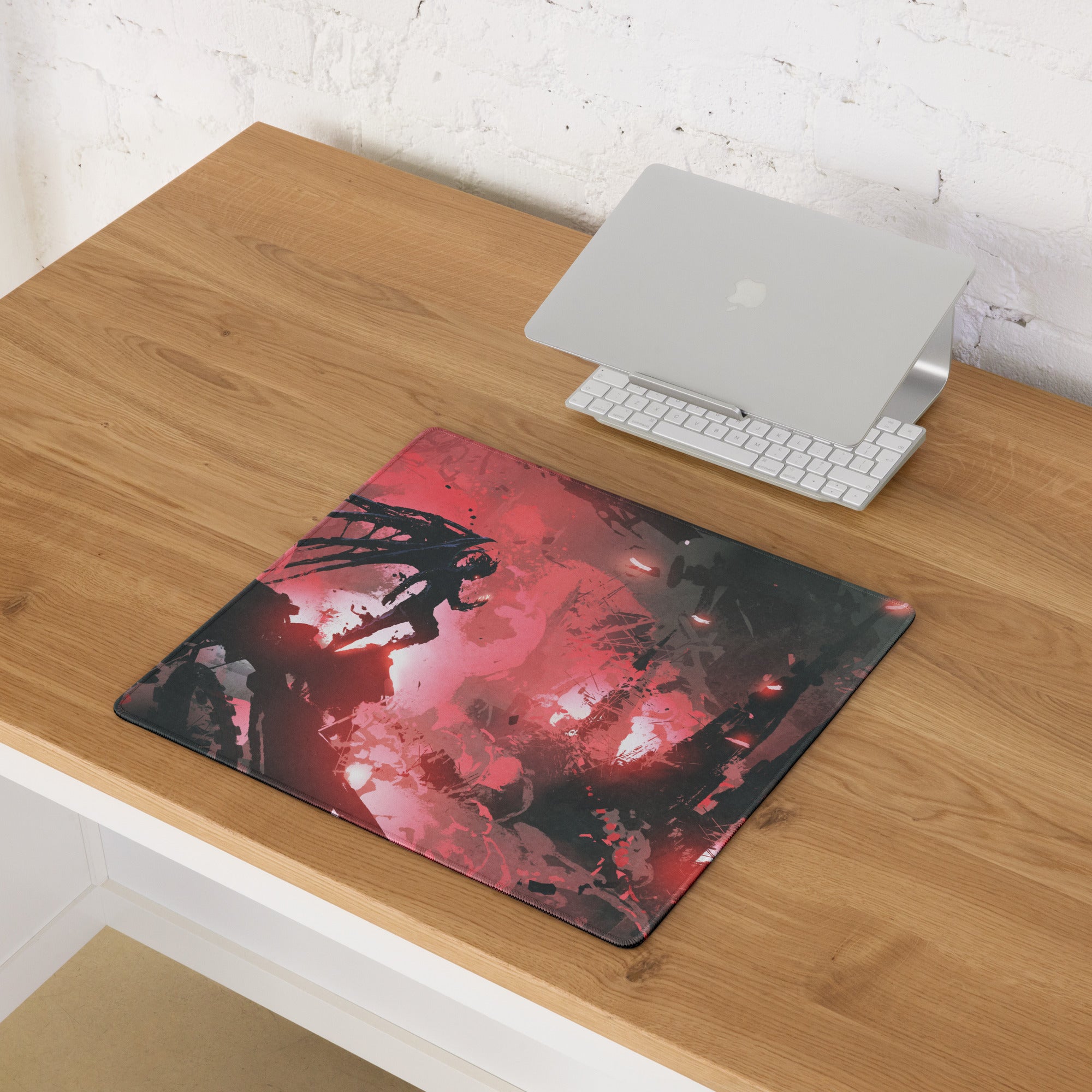 Gaming Mouse Pad Red And Black For Gaming Desk Modern Abstract Style Dynamic Esports Decor Digital Art