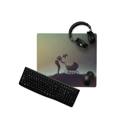 Space Gradient Galaxy Gaming Mouse Pad For Desk Setup Starry Night Sci-Fi Art Digital Illustration