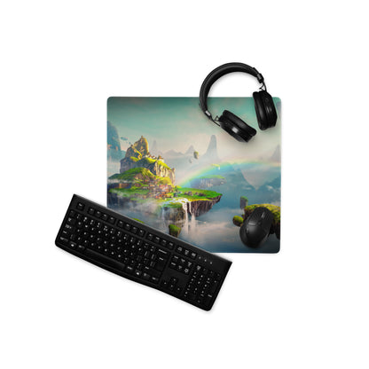 Gaming Mouse Pad Blue Teal Fantasy Landscape For Gaming Desk Style Immersive Mood Digital Artwork