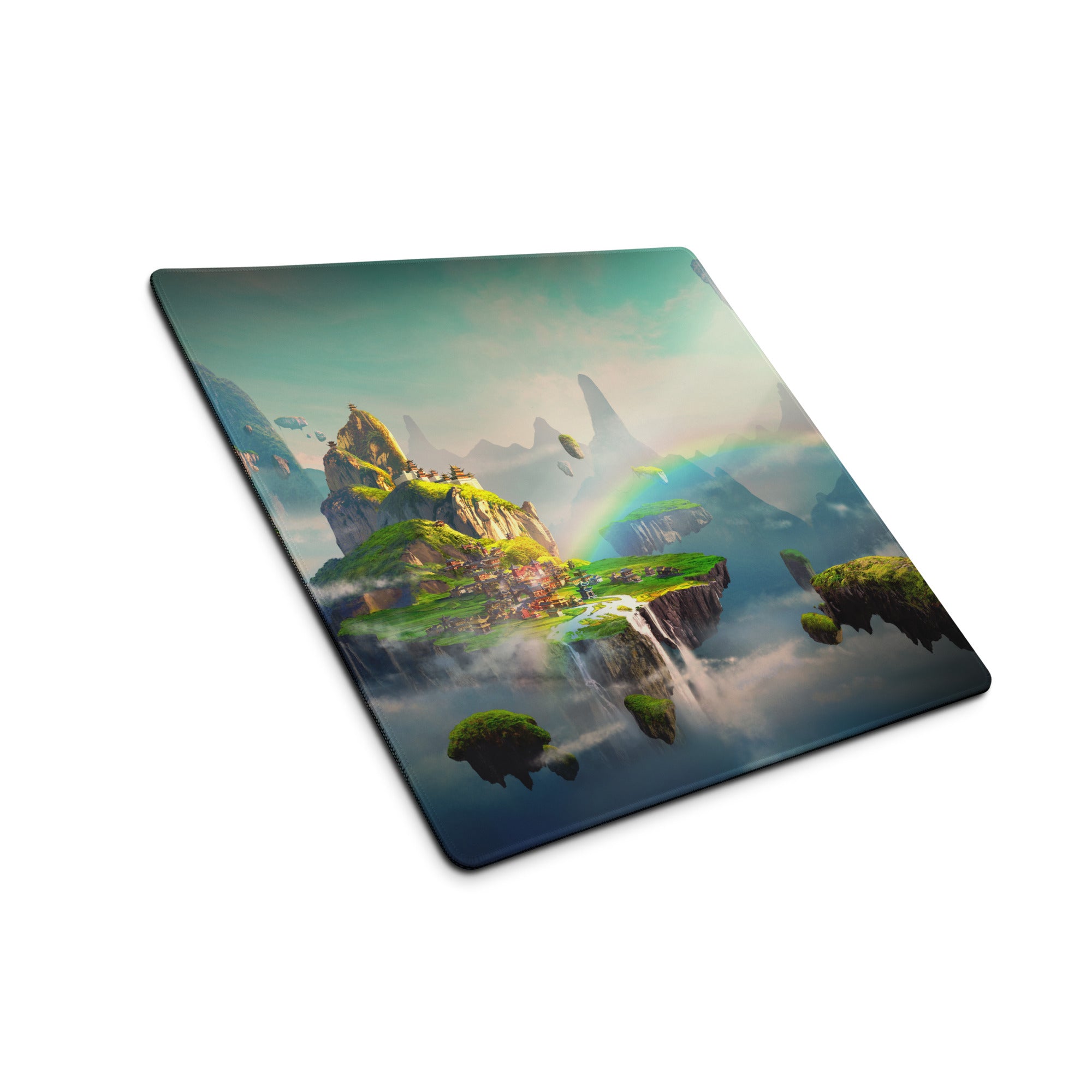 Gaming Mouse Pad Blue Teal Fantasy Landscape For Gaming Desk Style Immersive Mood Digital Artwork