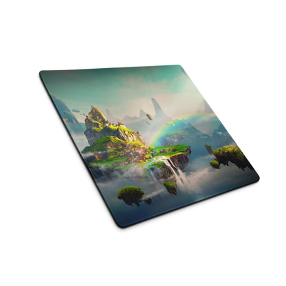Gaming Mouse Pad Blue Teal Fantasy Landscape For Gaming Desk Style Immersive Mood Digital Artwork