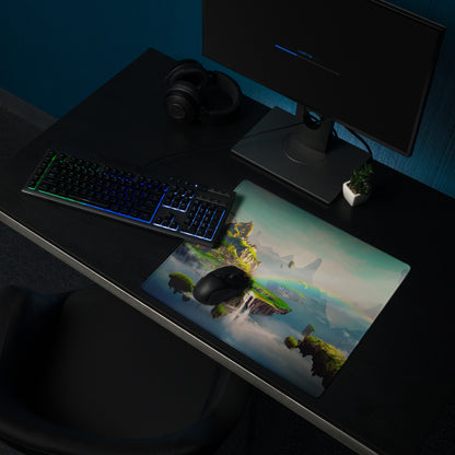 Gaming Mouse Pad Blue Teal Fantasy Landscape For Gaming Desk Style Immersive Mood Digital Artwork