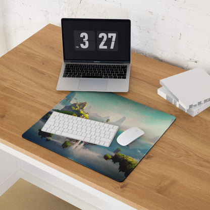 Gaming Mouse Pad Blue Teal Fantasy Landscape For Gaming Desk Style Immersive Mood Digital Artwork