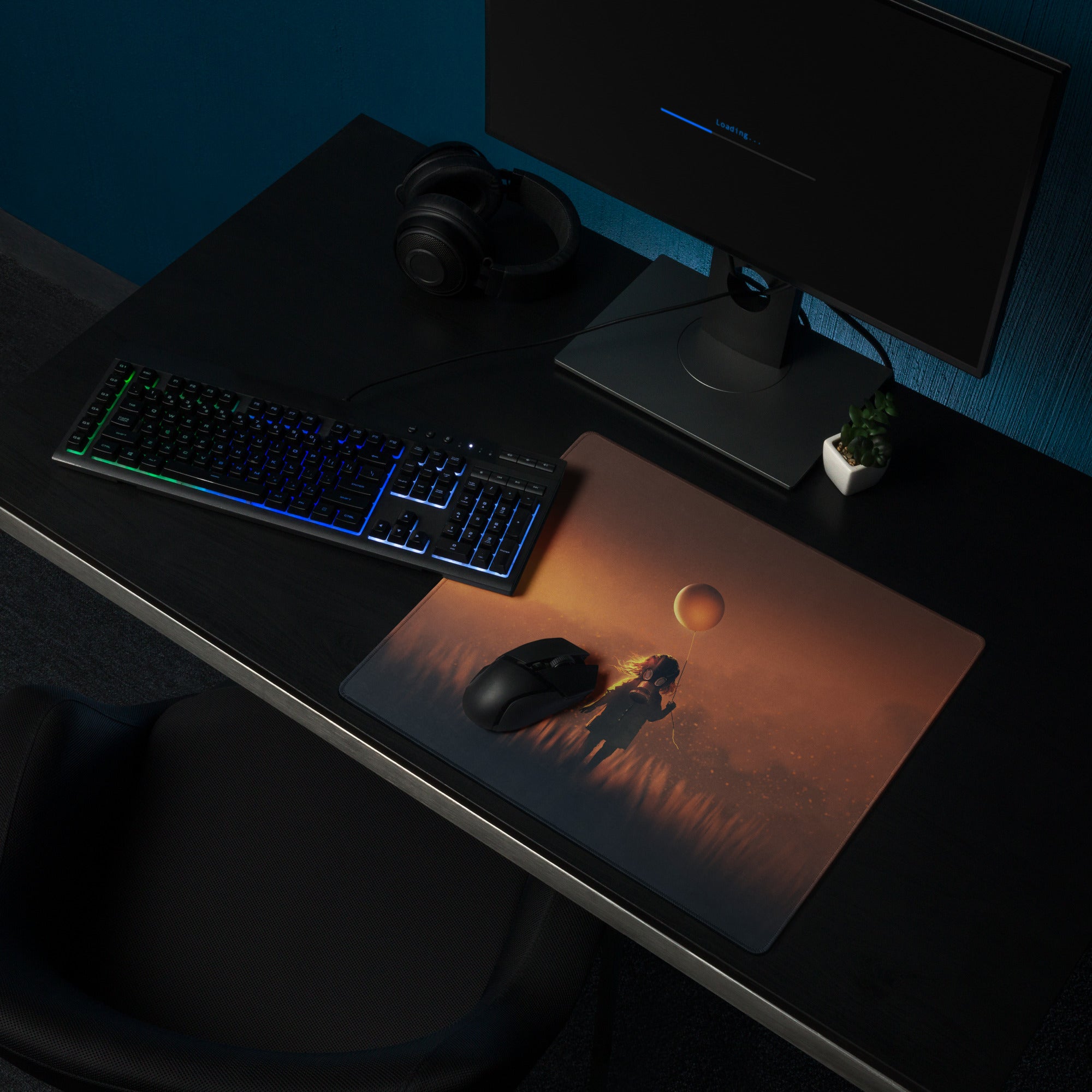 Gaming Mouse Pad Orange Sunset Copper Gradient Style For Desk Setup Esports Mood