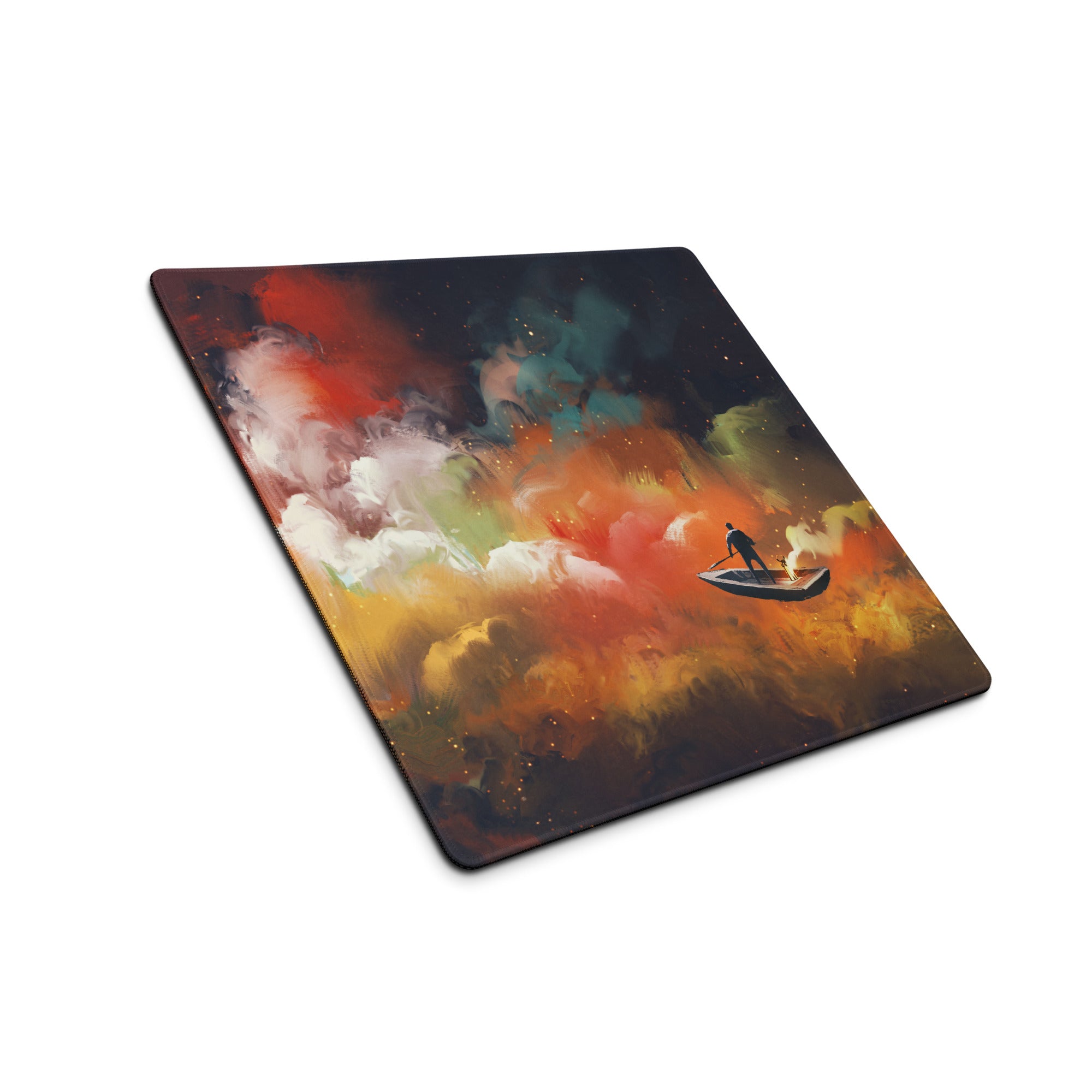 Gamer Mouse Pad Orange Blue Teal For Gaming Desk Abstract Art Epic Cinematic Mood Digital Painting