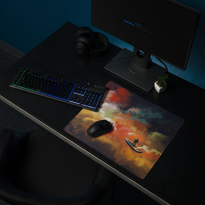 Gamer Mouse Pad Orange Blue Teal For Gaming Desk Abstract Art Epic Cinematic Mood Digital Painting