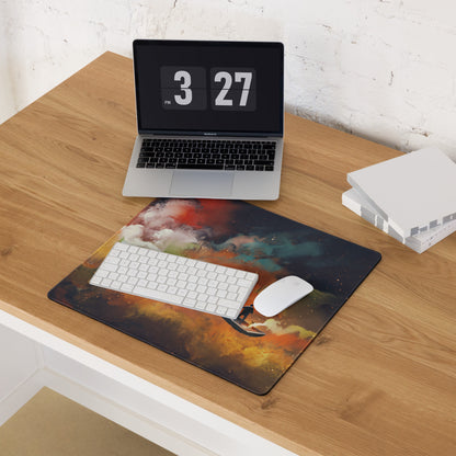 Gamer Mouse Pad Orange Blue Teal For Gaming Desk Abstract Art Epic Cinematic Mood Digital Painting