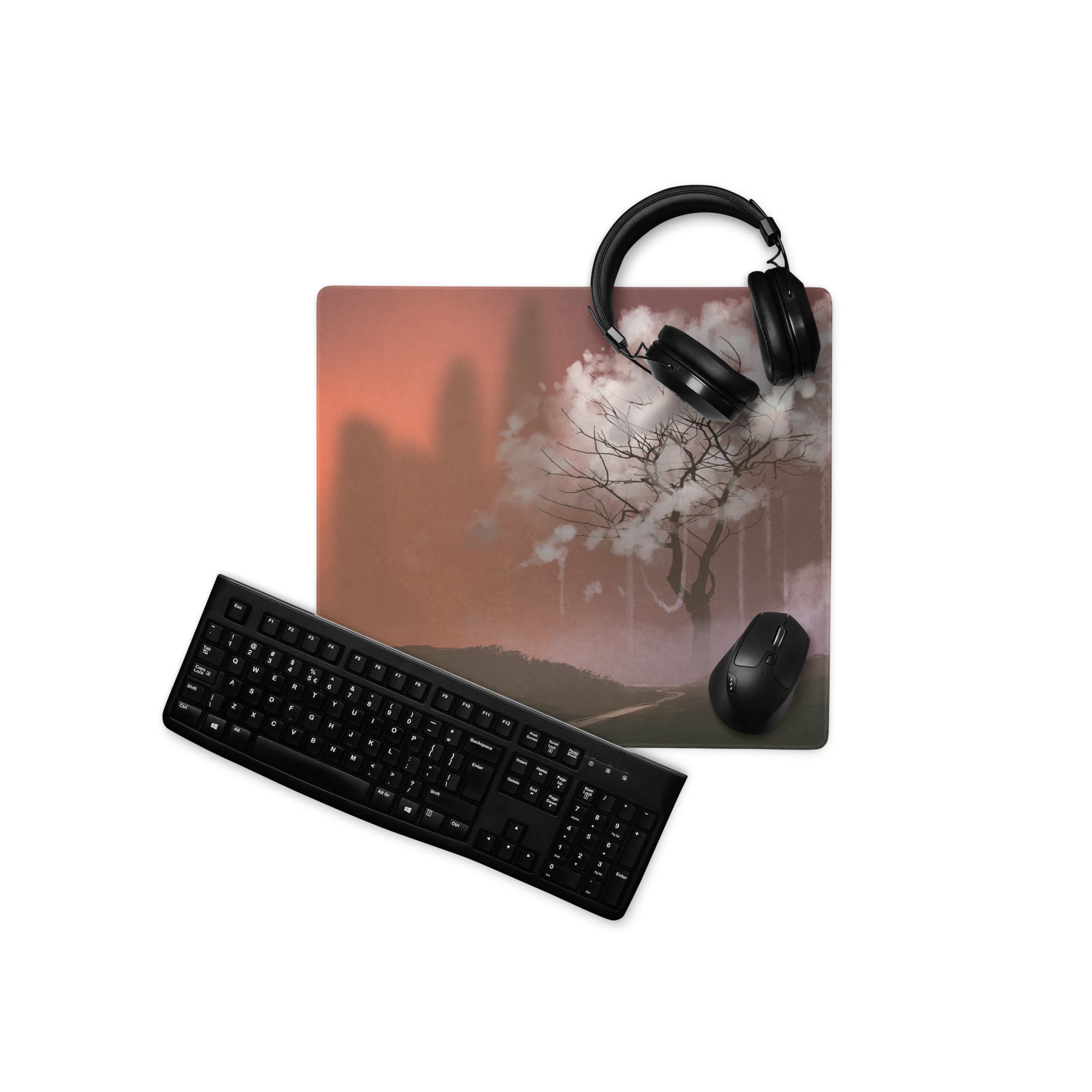 Gamer Mouse Pad Red Orange Sky Large Desk Mat For Gaming Setup Landscape Photography