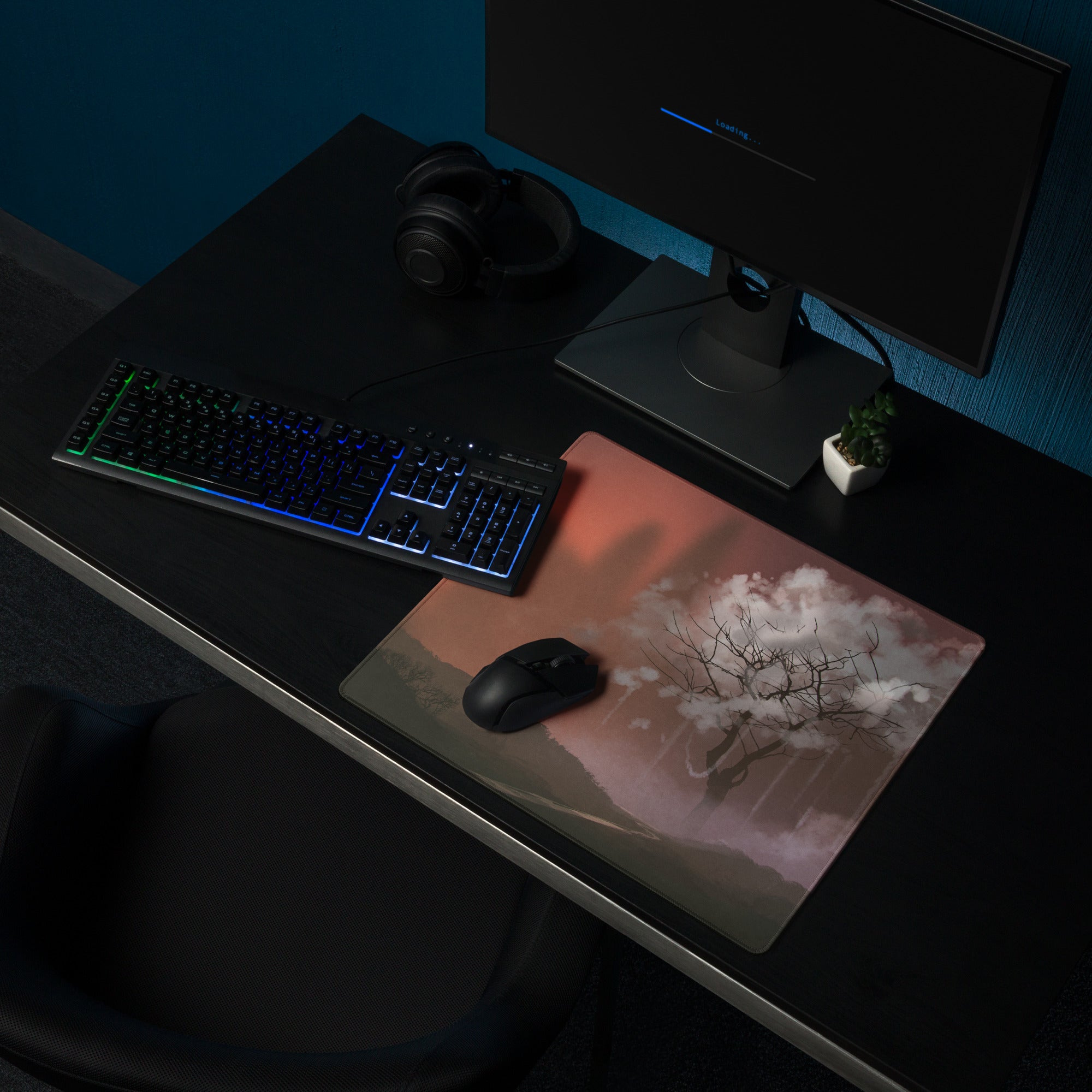 Gamer Mouse Pad Red Orange Sky Large Desk Mat For Gaming Setup Landscape Photography