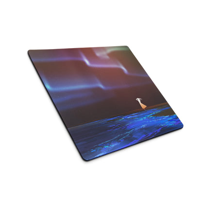 Space Themed Gaming Mouse Pad Large Desk Mat In Deep Blue Purple Hues Non Slip Edge Stitching Immersive Celestial Style