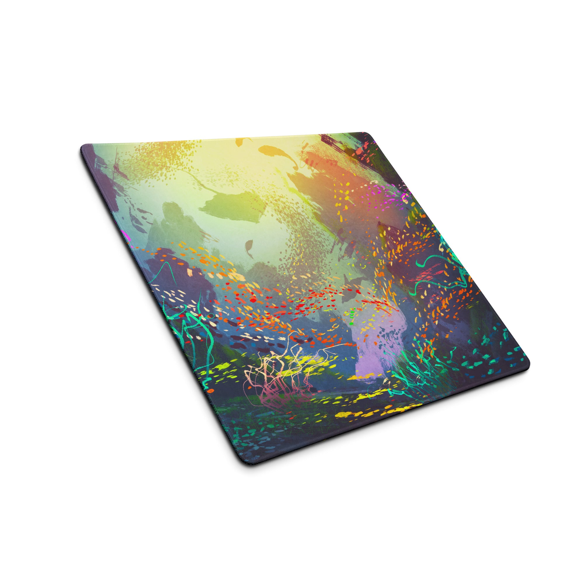 Gaming Mouse Pad Multicolor Desk Setup Esports Style Abstract Art Digital Paint Splatter