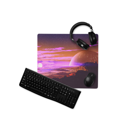 Purple Pink Galaxy Gaming Mouse Pad Large Non Slip Desk Mat For Gaming Setup Futuristic Space Digital Art