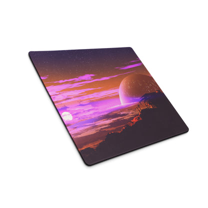Purple Pink Galaxy Gaming Mouse Pad Large Non Slip Desk Mat For Gaming Setup Futuristic Space Digital Art