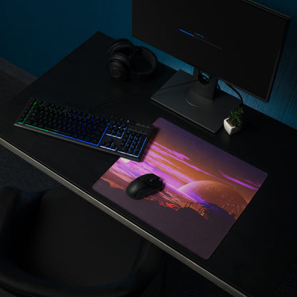 Purple Pink Galaxy Gaming Mouse Pad Large Non Slip Desk Mat For Gaming Setup Futuristic Space Digital Art