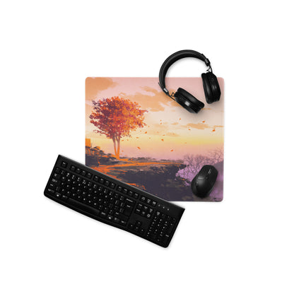 Gaming Mouse Pad Large Sunset Landscape In Orange Pink Purple For Desk Setup Modern Gradient Art