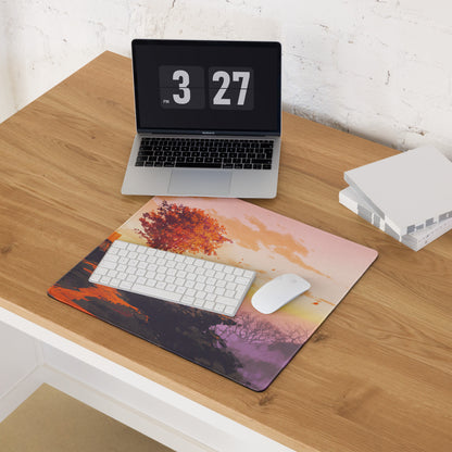 Gaming Mouse Pad Large Sunset Landscape In Orange Pink Purple For Desk Setup Modern Gradient Art