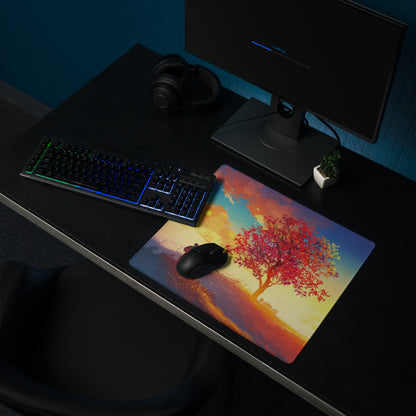 Gaming Mouse Pad Multicolor Sunset Blues Oranges For Desk Setup Vibrant Landscape Art Style