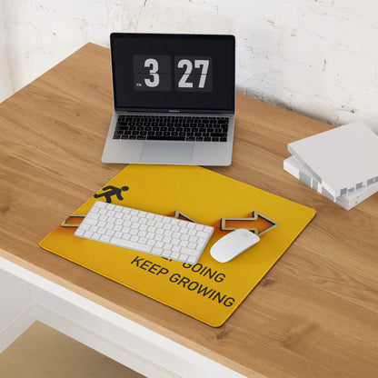 Yellow Motivational Mouse Pad Printed Keep Going Keep Growing Desk Accessory For Home Office Modern Minimal